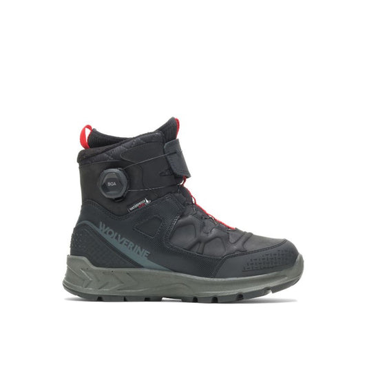WOLVERINE W880115-EW SHIFTPLUS POLAR RANGE BOA WP MN'S (Extra Wide) Black Leather Winter Boots